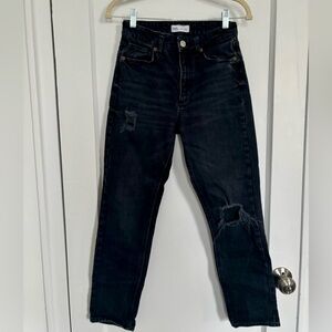 Zara Straight Ripped Jeans